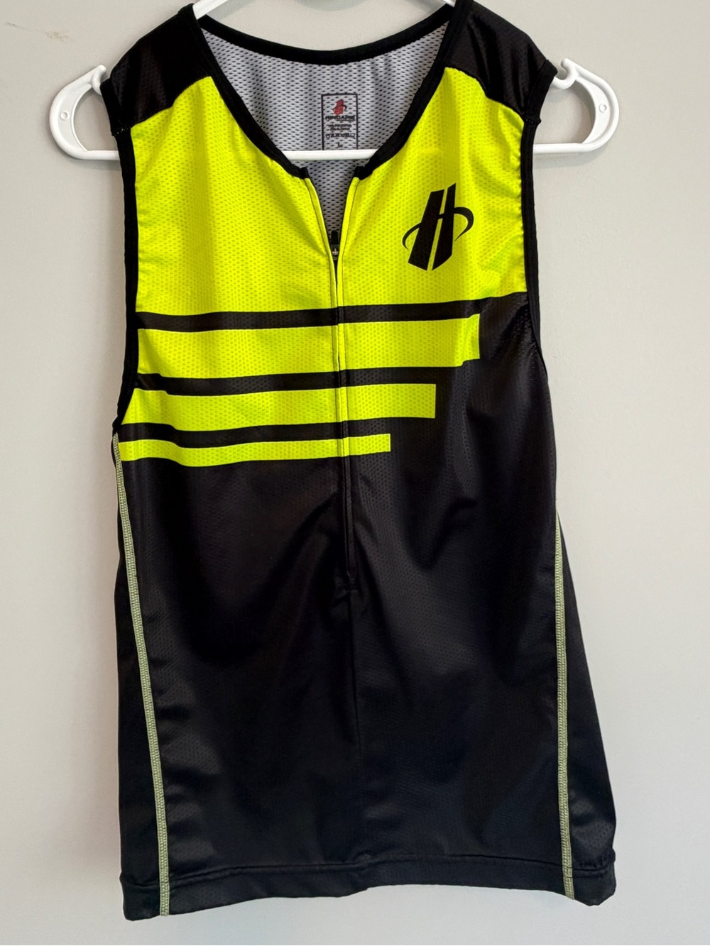 Hincapie Triathlon Black & Neon Yellow Men’s Sleeveless Jersey NWOT